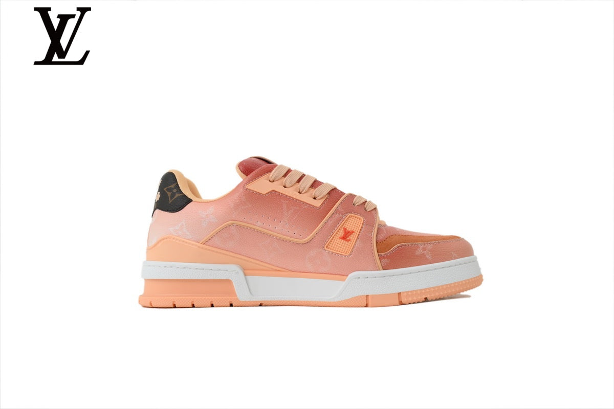 Louis Vuitton Low Top Trainer – Peach Gradient Monogram Leather