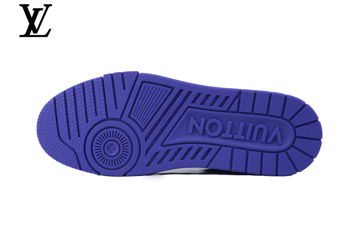Louis Vuitton Trainer Sneaker – Purple Suede with Rhinestone Embellishment