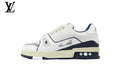 Louis Vuitton Trainer Sneaker – White & Navy Signature