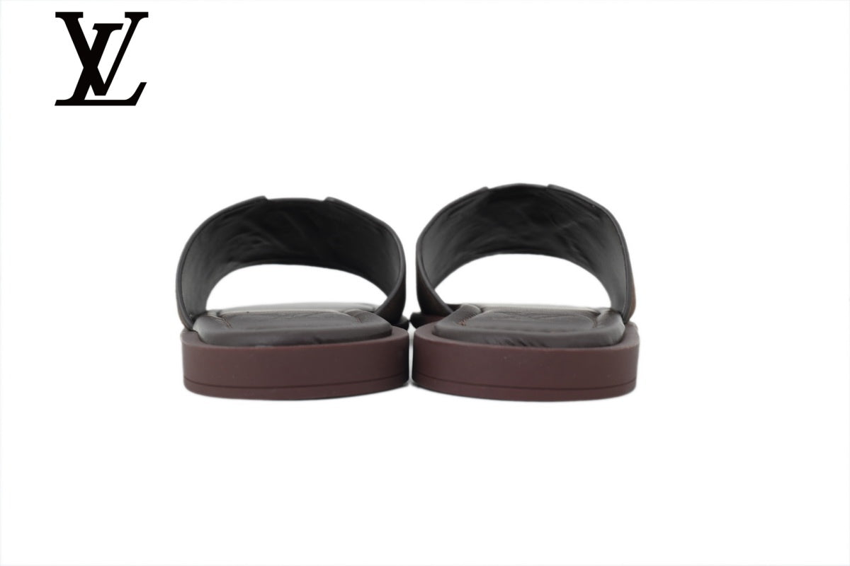 Dark Brown Suede-Look Slides | Sizes 35–46