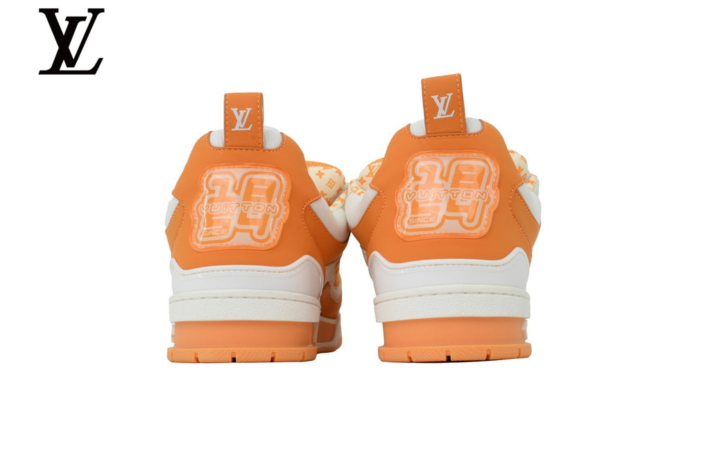 Louis Vuitton Trainer Sneaker – Orange & White Mesh & Leather