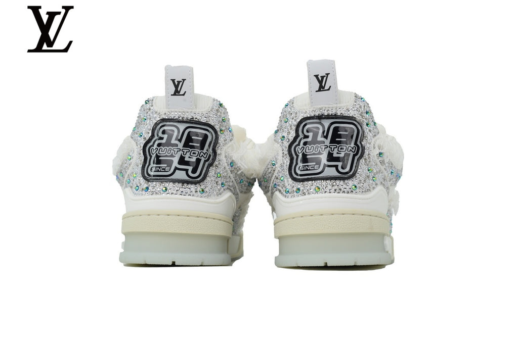 Louis Vuitton Skate Sneaker – White Fringe & Rhinestone