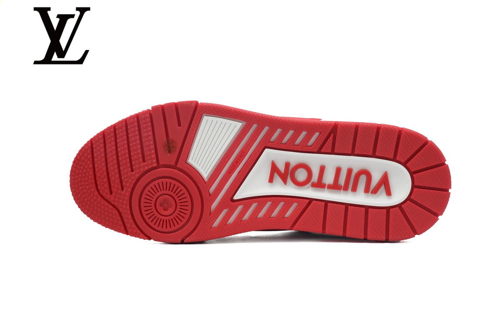 Louis Vuitton Trainer Sneakers - White and Red