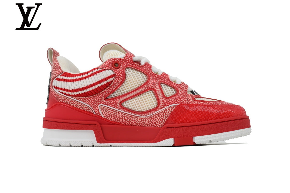 Louis Vuitton Skate Sneakers - Red Speckled Mesh
