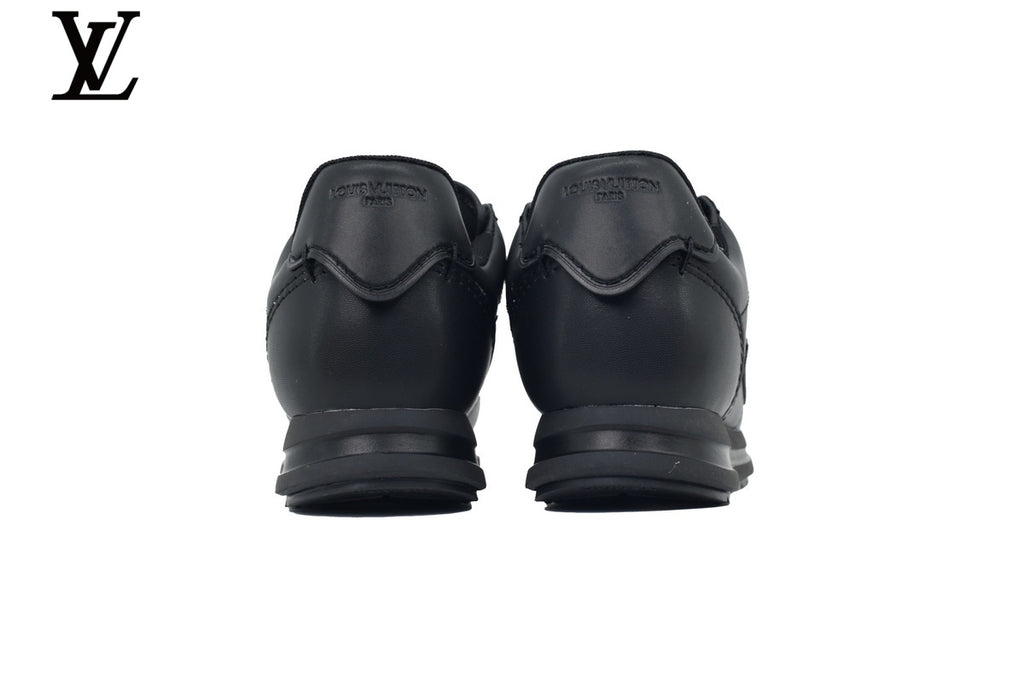 Louis Vuitton Low Top Sneaker in Black Smooth Leather with Embossed Logo
