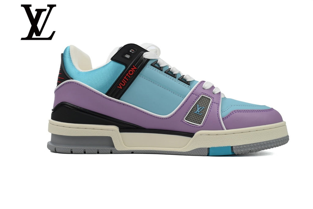 Louis Vuitton Trainer Sneakers - Purple and Light Blue