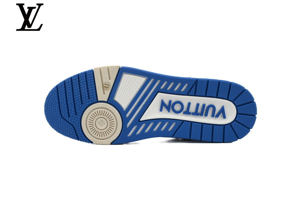 Louis Vuitton Trainer Sneaker – Blue Monogram Textile