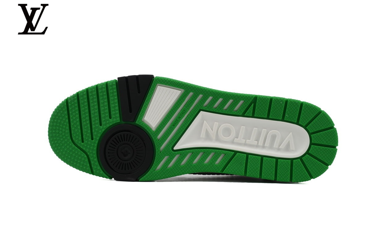 Louis Vuitton LV Trainer Sneaker – White & Green Studded