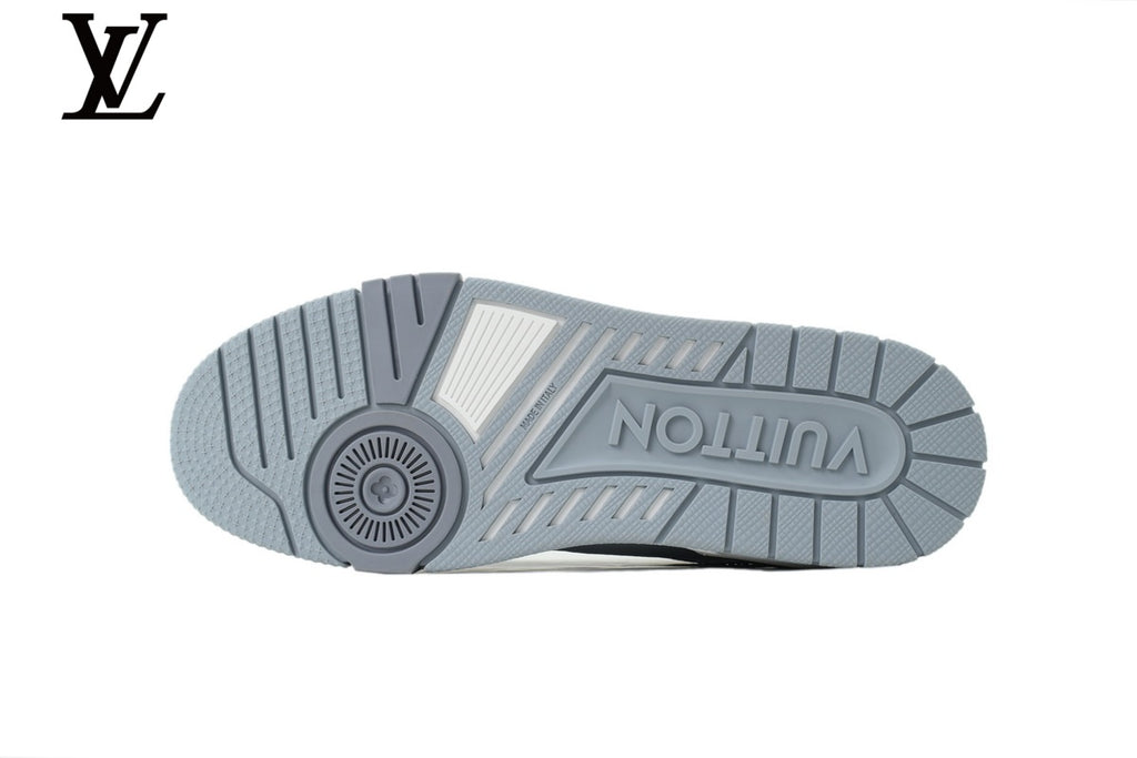 Louis Vuitton Trainer Sneaker – Light Blue & Grey Leather