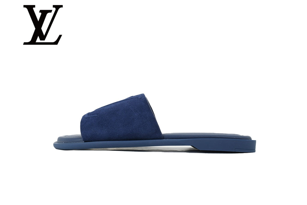 Navy Suede-Look Slide Sandals | Sizes 38–46