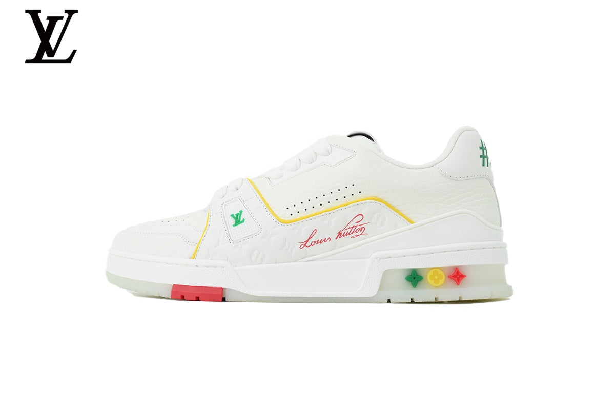 Louis Vuitton Trainer Sneaker – White Multicolor Accent