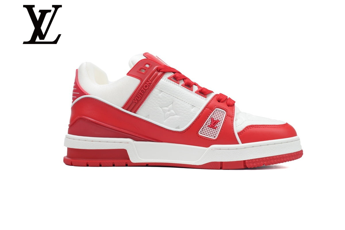 Louis Vuitton Trainer Sneakers - White and Red