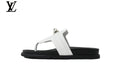 Louis Vuitton Flip Flop Sandal in White with Metal Buckle