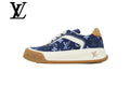 Blue Monogram-Pattern Skate Sneakers | Sizes 38–46