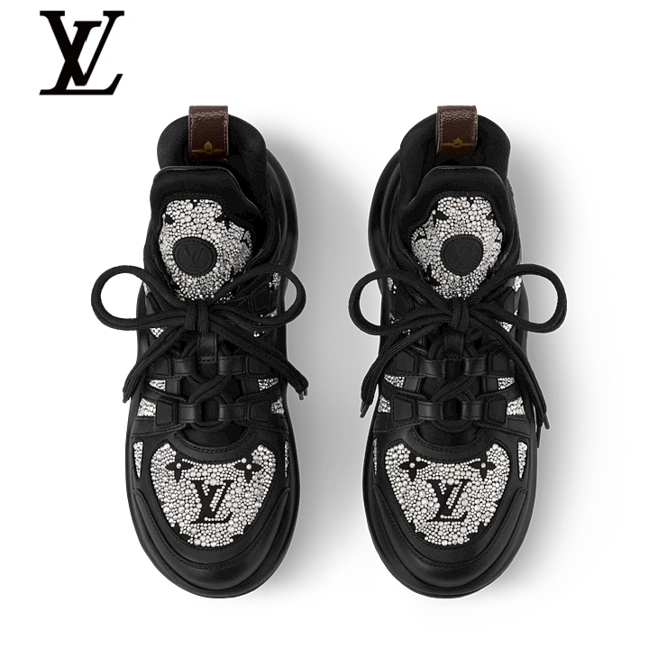 Black Rhinestone-Detail Sneakers | Sizes 38–46