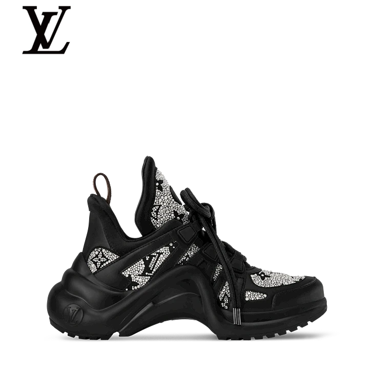 Black Rhinestone-Detail Sneakers | Sizes 38–46