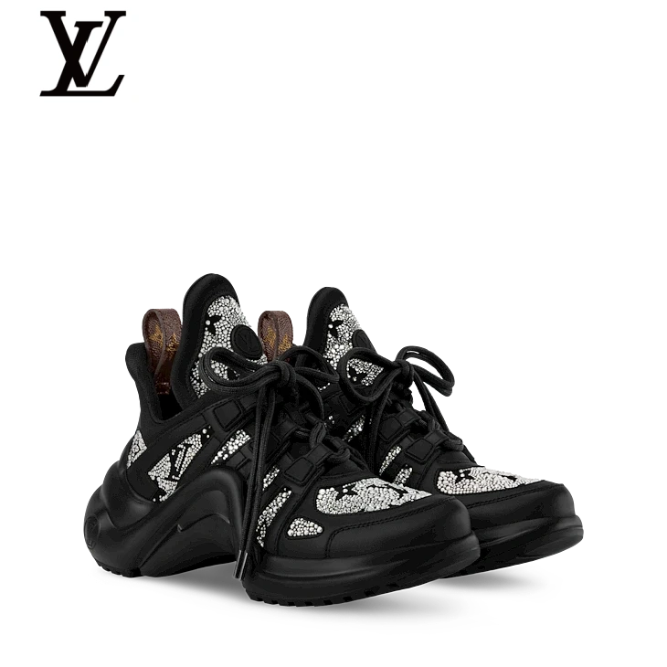 Black Rhinestone-Detail Sneakers | Sizes 38–46