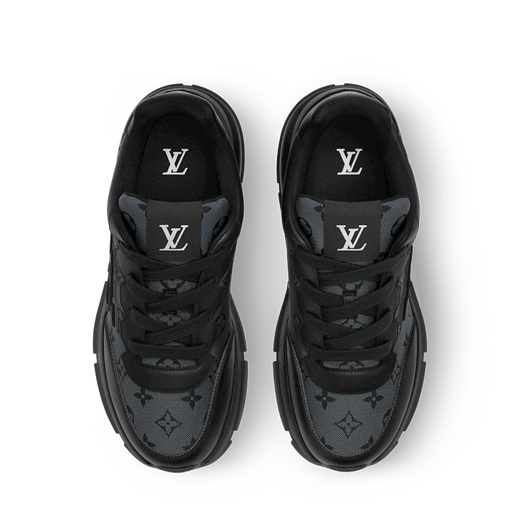Black Monogram-Pattern Sneakers