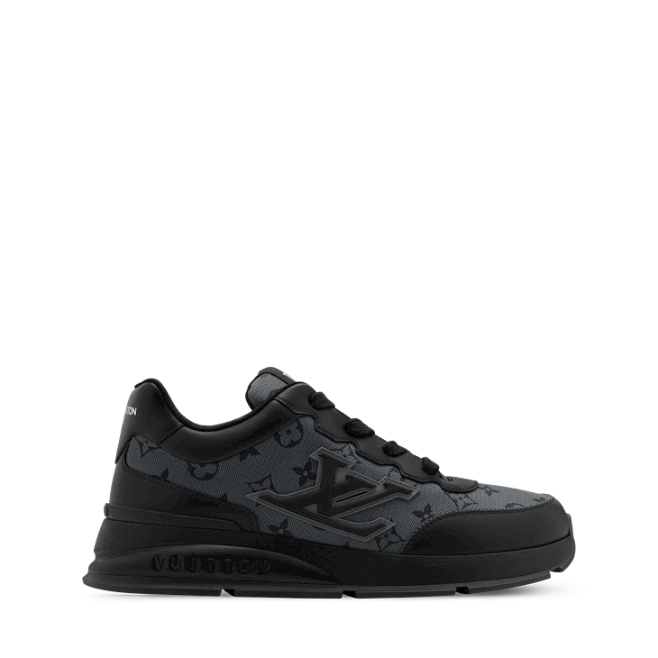 Black Monogram-Pattern Sneakers