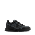 Black Monogram-Pattern Sneakers