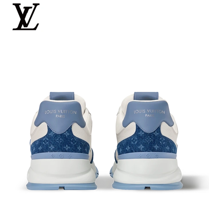 White & Blue Denim-Look Sneakers | Sizes 38–46