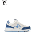 White & Blue Denim-Look Sneakers | Sizes 38–46