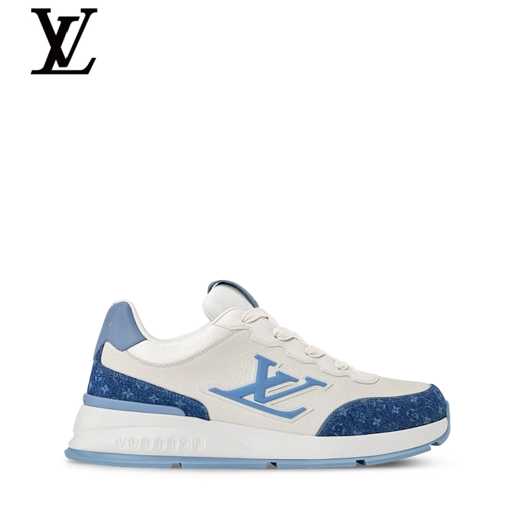 White & Blue Denim-Look Sneakers | Sizes 38–46
