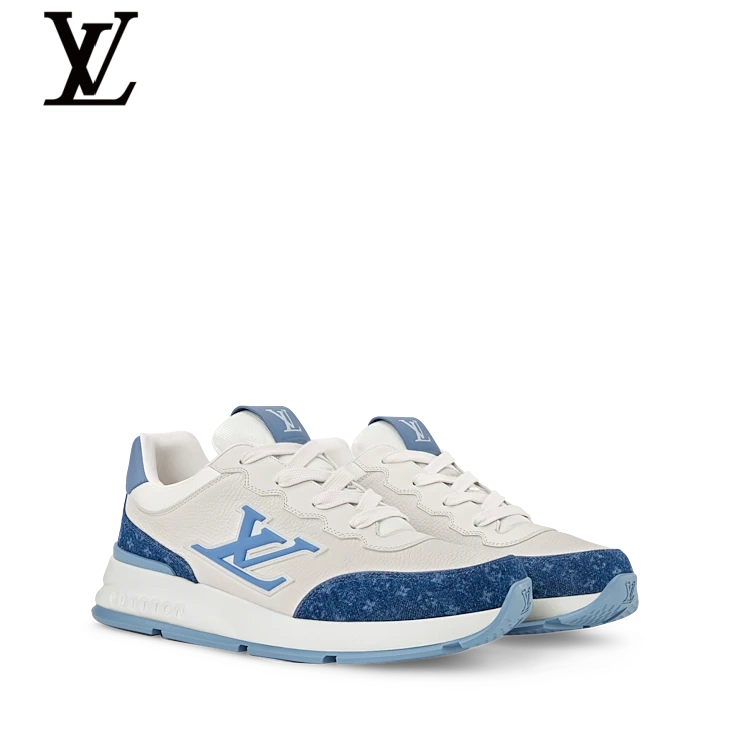 White & Blue Denim-Look Sneakers | Sizes 38–46