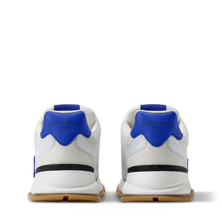 White & Blue Retro-Style Sneakers