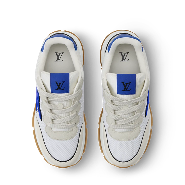 White & Blue Retro-Style Sneakers