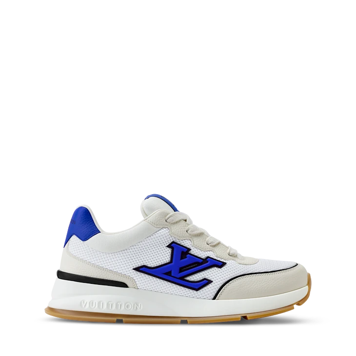 White & Blue Retro-Style Sneakers