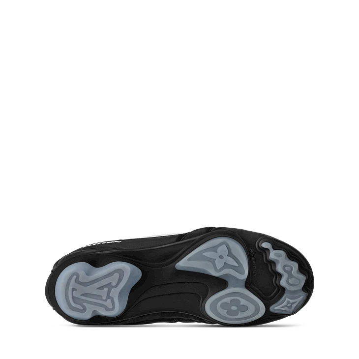 Black Leather-Look Soccer-Inspired Sneakers