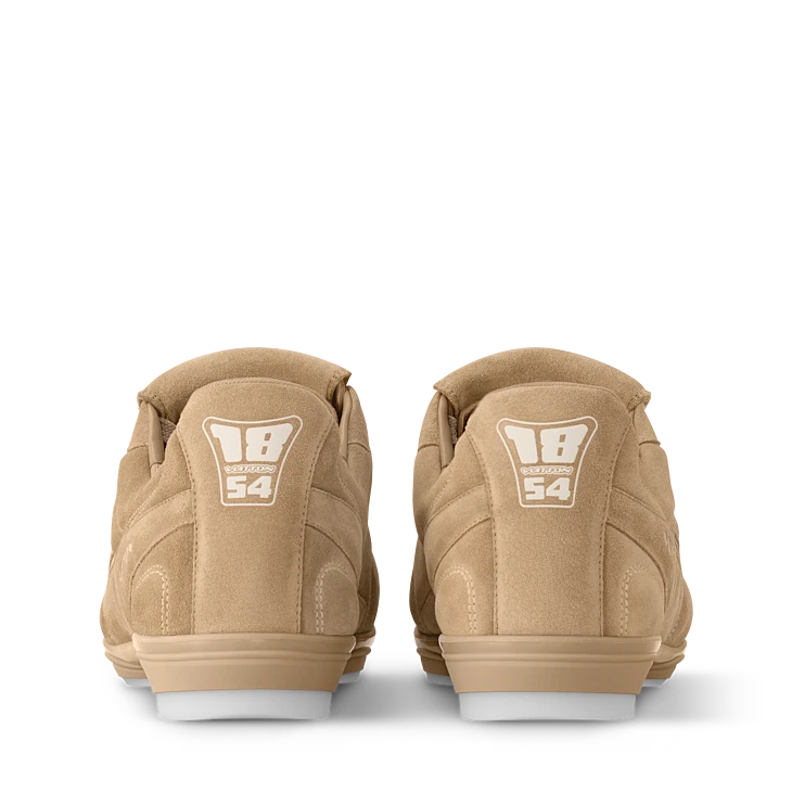 Beige Suede-Look Soccer-Inspired Sneakers