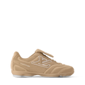 Beige Suede-Look Soccer-Inspired Sneakers