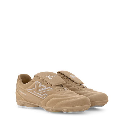 Beige Suede-Look Soccer-Inspired Sneakers