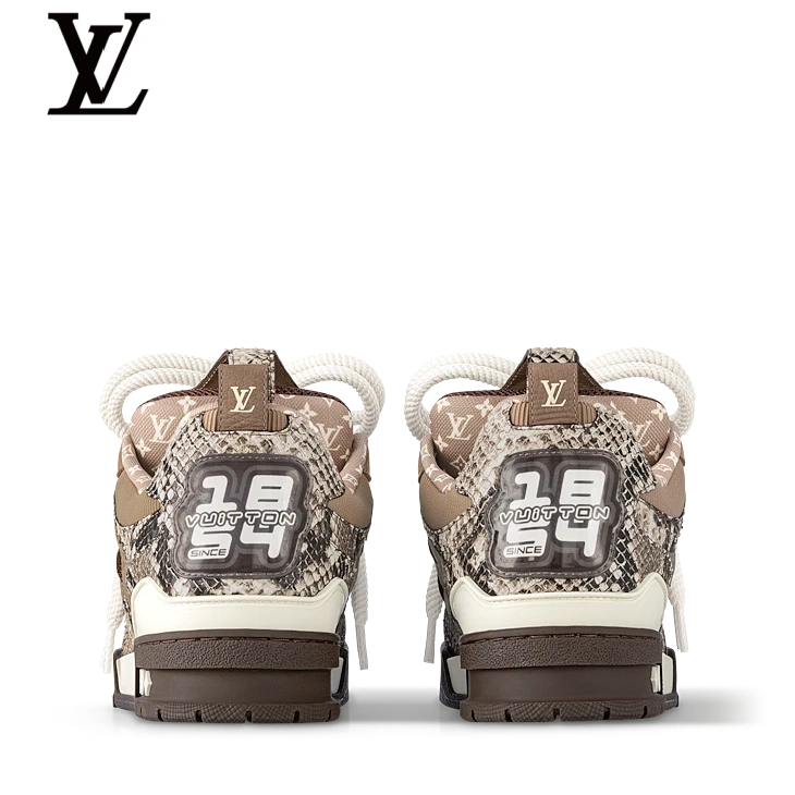Brown Snake-Print Skate Sneakers | Sizes 38–46
