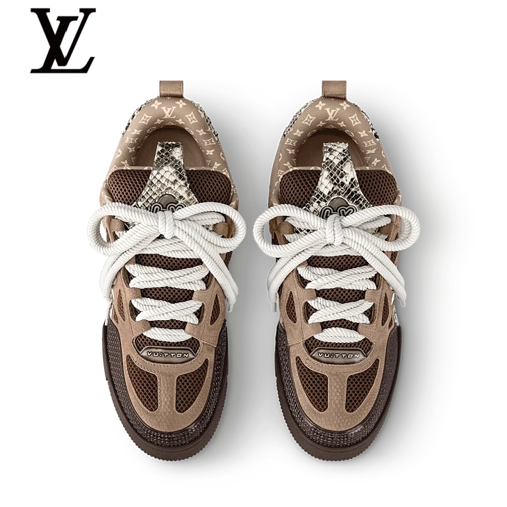 Brown Snake-Print Skate Sneakers | Sizes 38–46