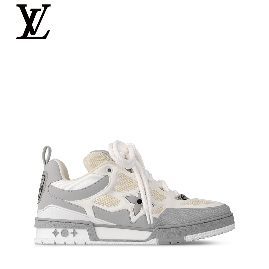 Grey & White Mesh Skate Sneakers | Sizes 38–46