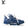 Blue Fringe Denim-Look Skate Sneakers | Sizes 38–46