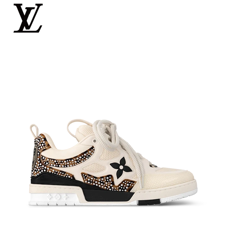 Cream Rhinestone-Detail Skate Sneakers | Sizes 38–46
