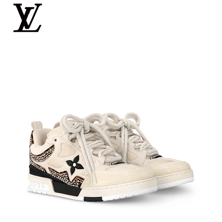 Cream Rhinestone-Detail Skate Sneakers | Sizes 38–46