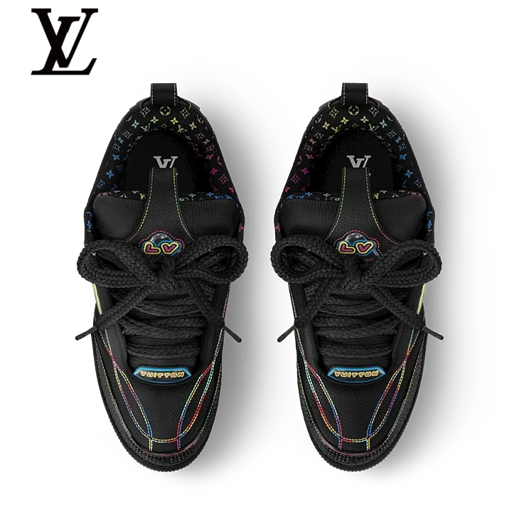 Black & Rainbow Skate Sneakers | Sizes 38–46