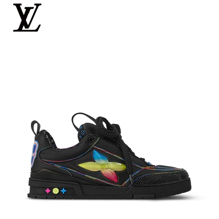 Black & Rainbow Skate Sneakers | Sizes 38–46