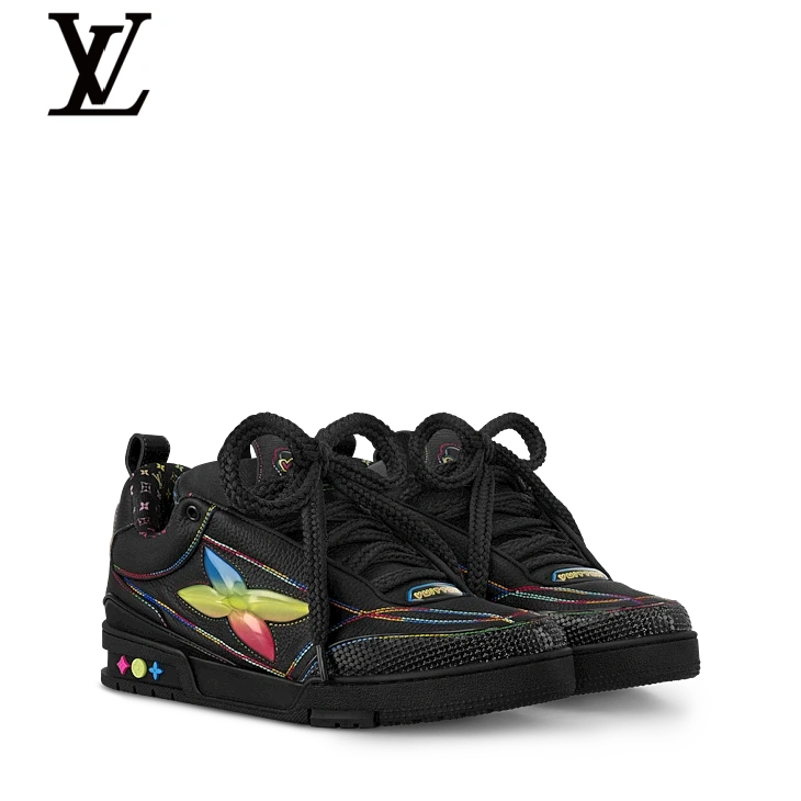 Black & Rainbow Skate Sneakers | Sizes 38–46