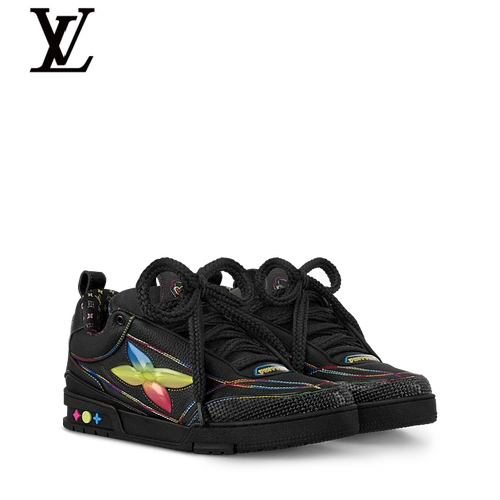 Black & Rainbow Skate Sneakers | Sizes 38–46
