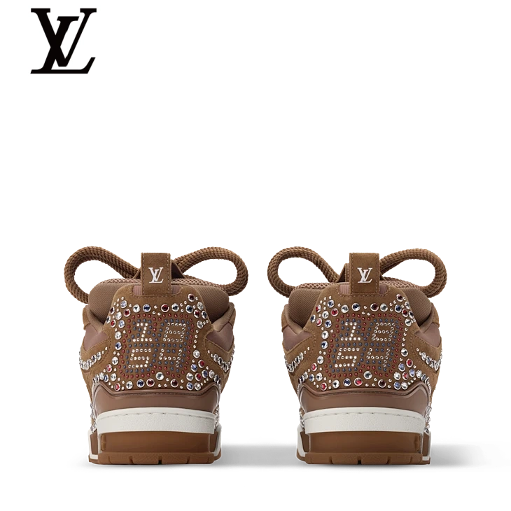 Brown Rhinestone-Detail Skate Sneakers | Sizes 38–46