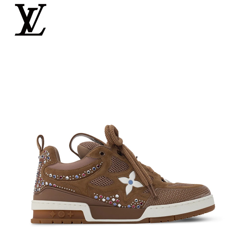 Brown Rhinestone-Detail Skate Sneakers | Sizes 38–46