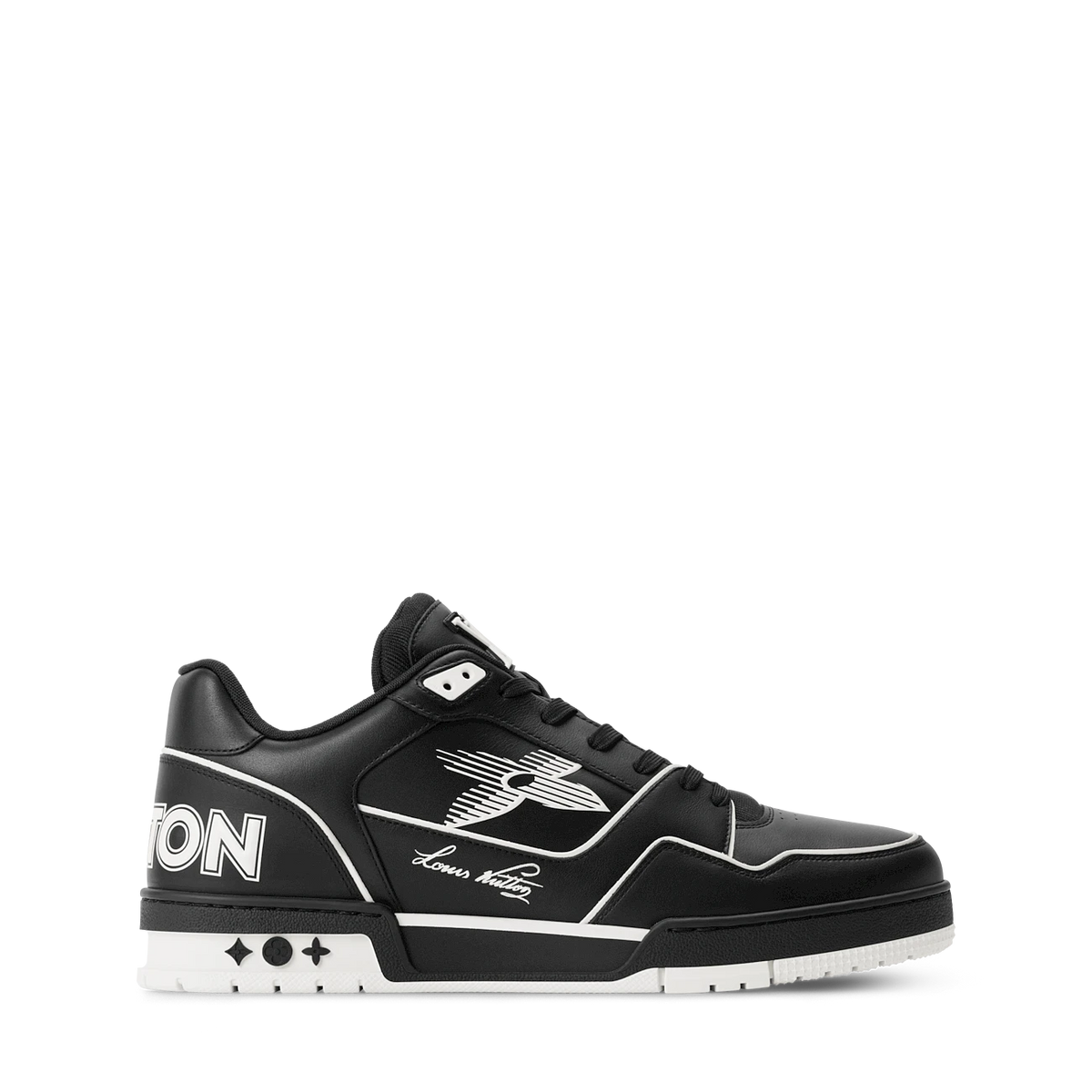 Black & White Graphic Trainer Sneakers