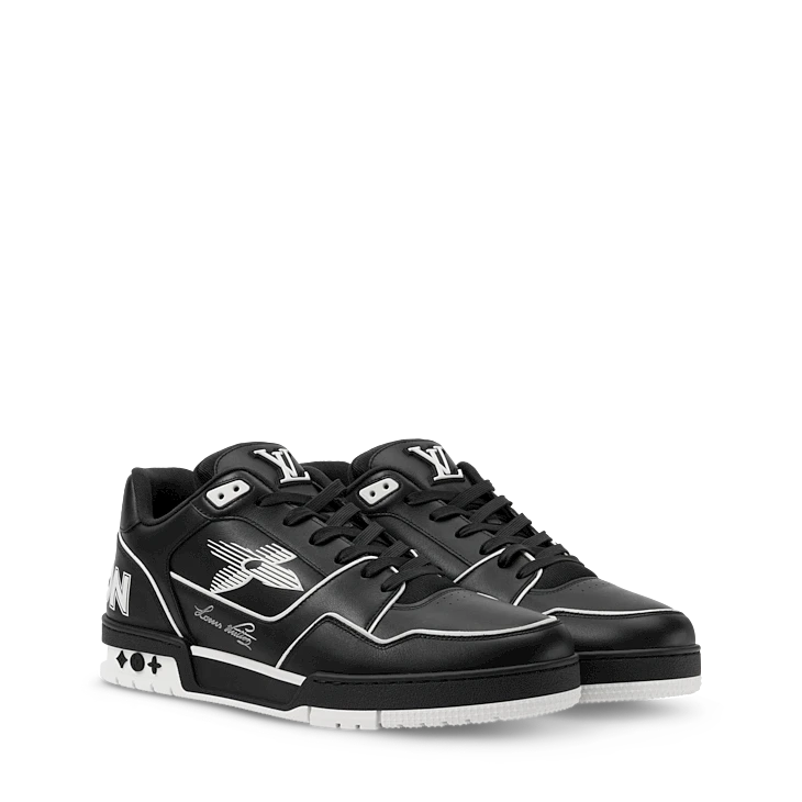 Black & White Graphic Trainer Sneakers