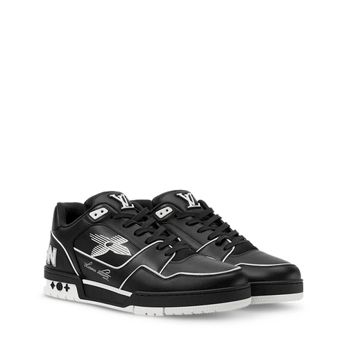 Black & White Graphic Trainer Sneakers